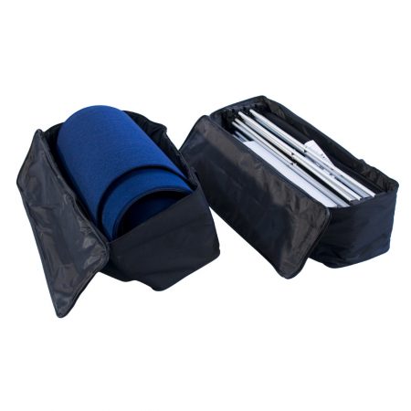 Two Black Carry Bags with Zipper Closures for 6ft. Fabric Pop-up Tabletop Packing